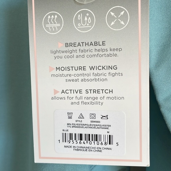 NEW! Shadow Sport Fitted Mock-Neck Zip Front Athletic Jacket, Lt Blue. XL and 1X - Picture 9 of 14